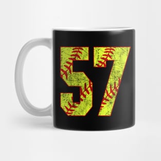 Fastpitch Softball Number 57 #57 Softball Shirt Jersey Uniform Favorite Player Biggest Fan Mug